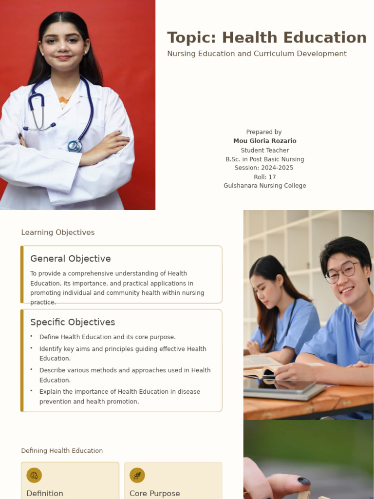 Health Education in Nursing Curriculum | PDF | Health Education ...