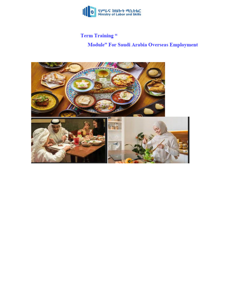 Saudi Food Preparation Training Module | PDF | Roasting | Grilling