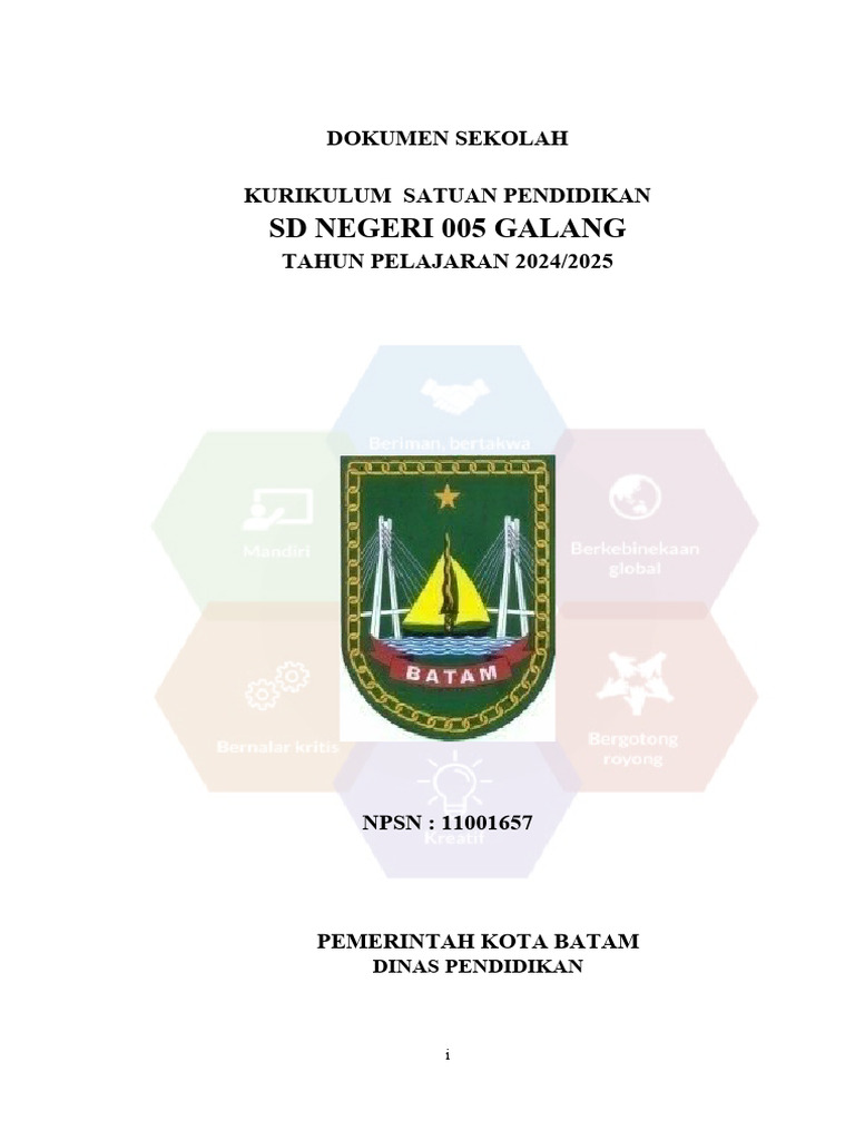 Kurikulum SD Negeri 005 Galang 2024/2025 | PDF
