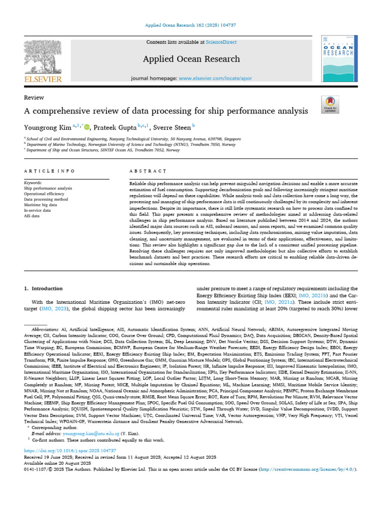 Ship Performance Data Processing Review | PDF | Ships | Performance ...