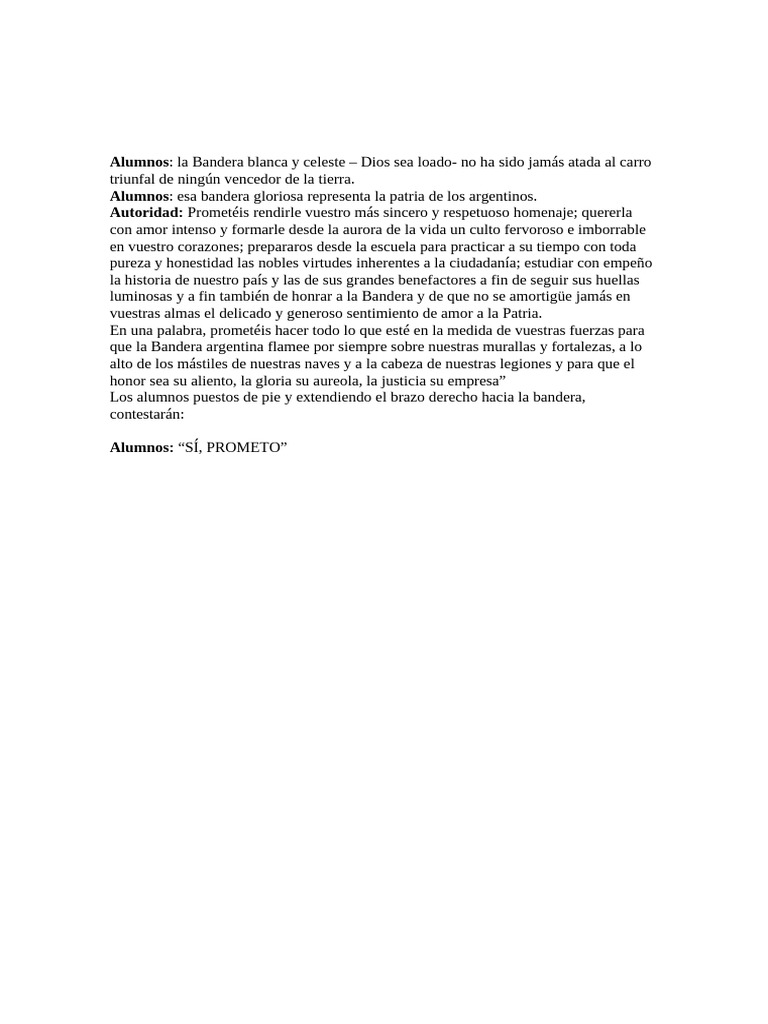 Promesa de Lealtad a la Bandera Argentina | PDF
