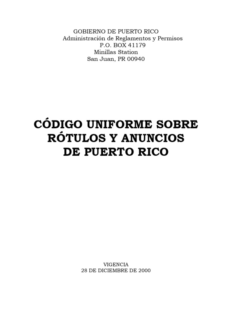 Codigo Rotulos y Anuncios - 28-Dic-2000 | PDF | Puerto Rico | Adopción