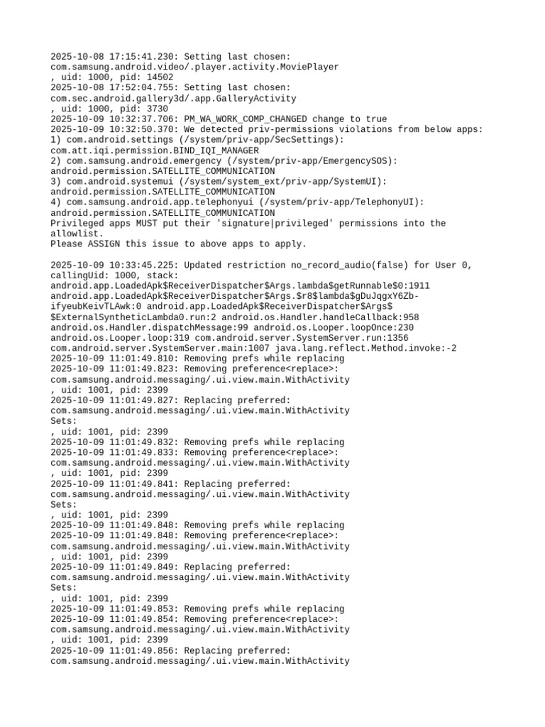 Samsung App Permission Violations Log | PDF | Android (Operating System ...