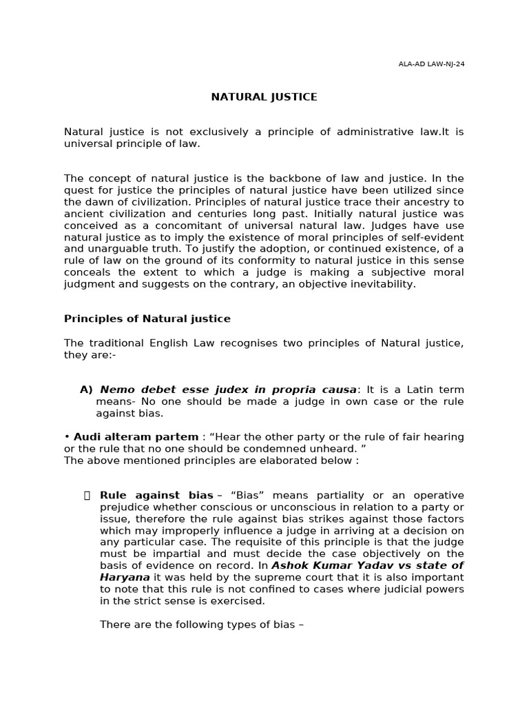 Natural Justice | PDF | Justice | Crime & Violence