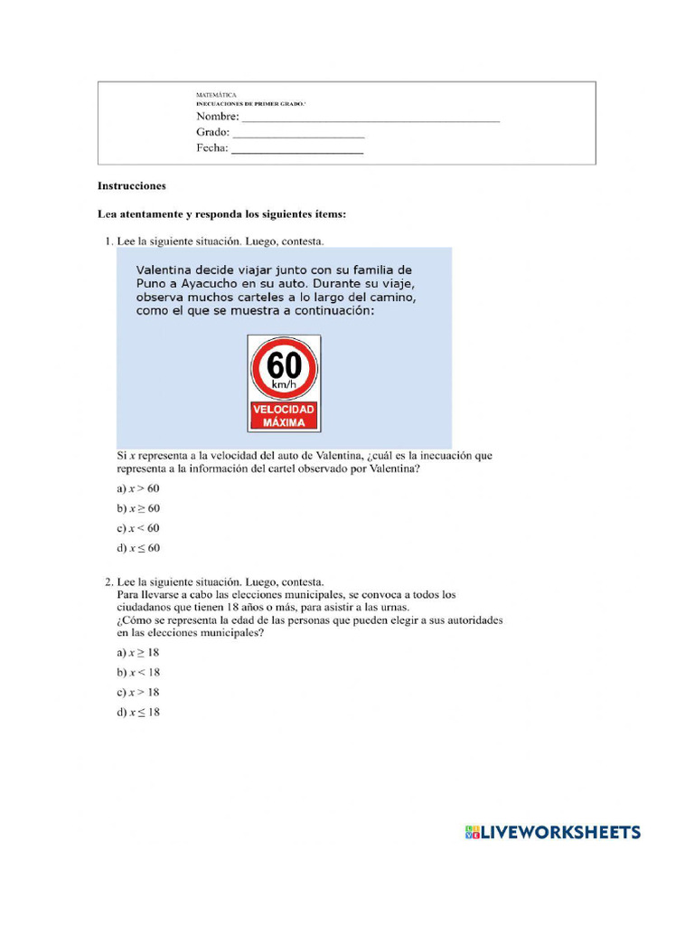 Worksheet 1060790 | PDF