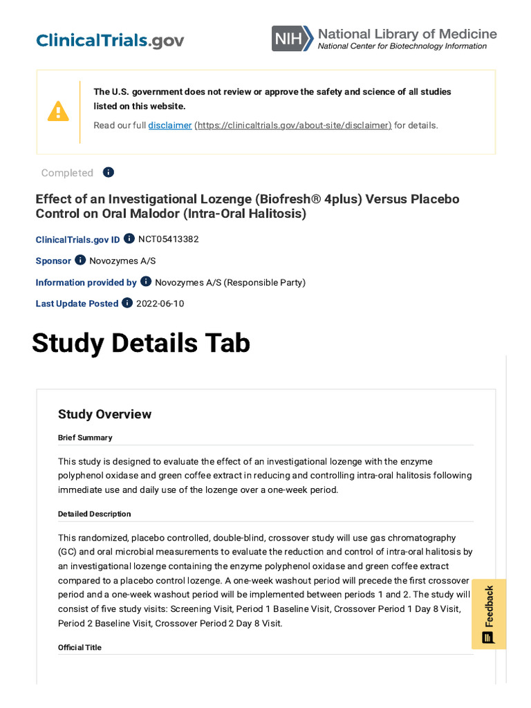 Study Details _ NCT05413382 _ Effect of an Investigational Lozenge ...