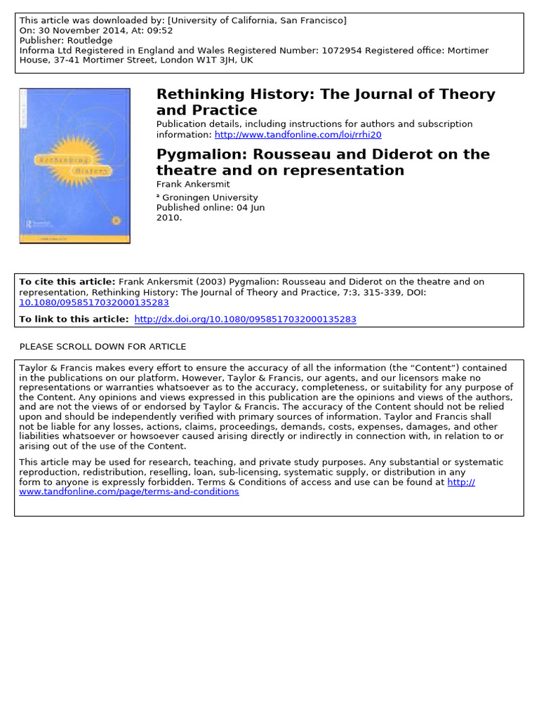 Rousseau and Diderot on Theatre Representation | PDF | Postmodernism ...
