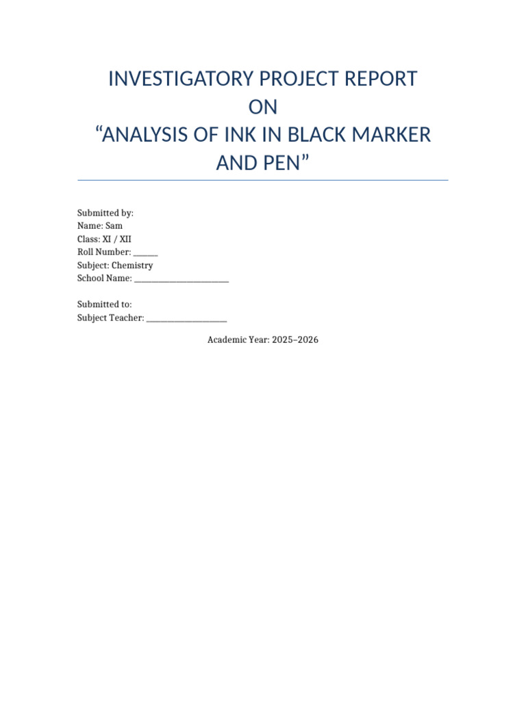 Ink Analysis in Markers and Pens | PDF | Chromatography | Laboratory ...
