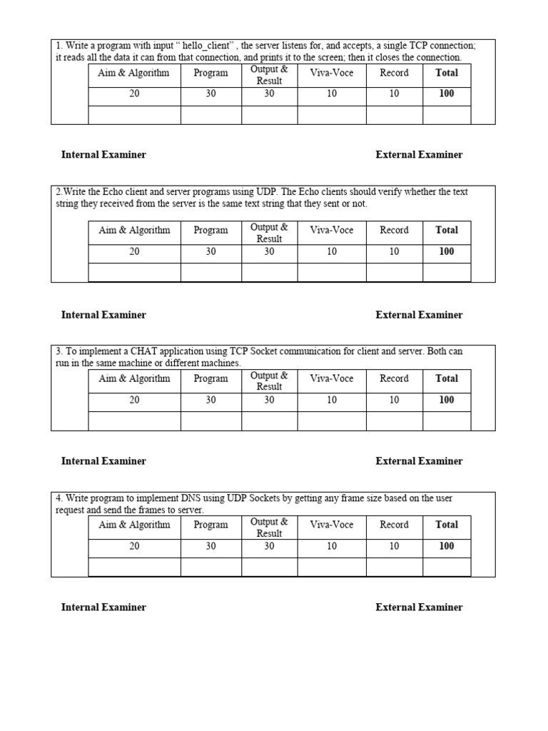 Networking Programming Projects Overview | PDF | Transmission Control ...