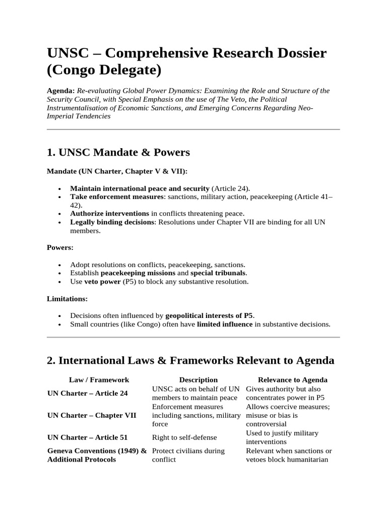 UNSC Power Dynamics and Veto Analysis | PDF | United Nations Security ...