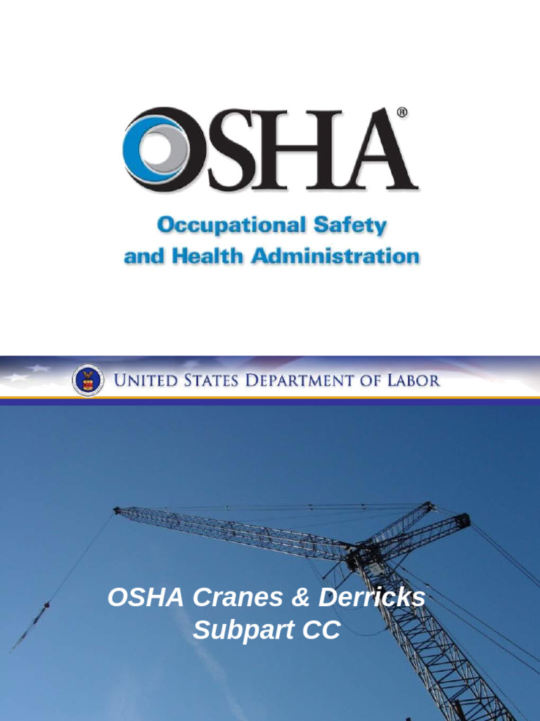 OSHA Cranes & Derricks Regulations Overview | PDF | Crane (Machine)