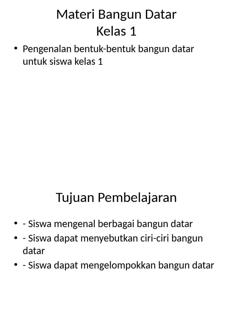 Pengenalan Bangun Datar Kelas 1 | PDF