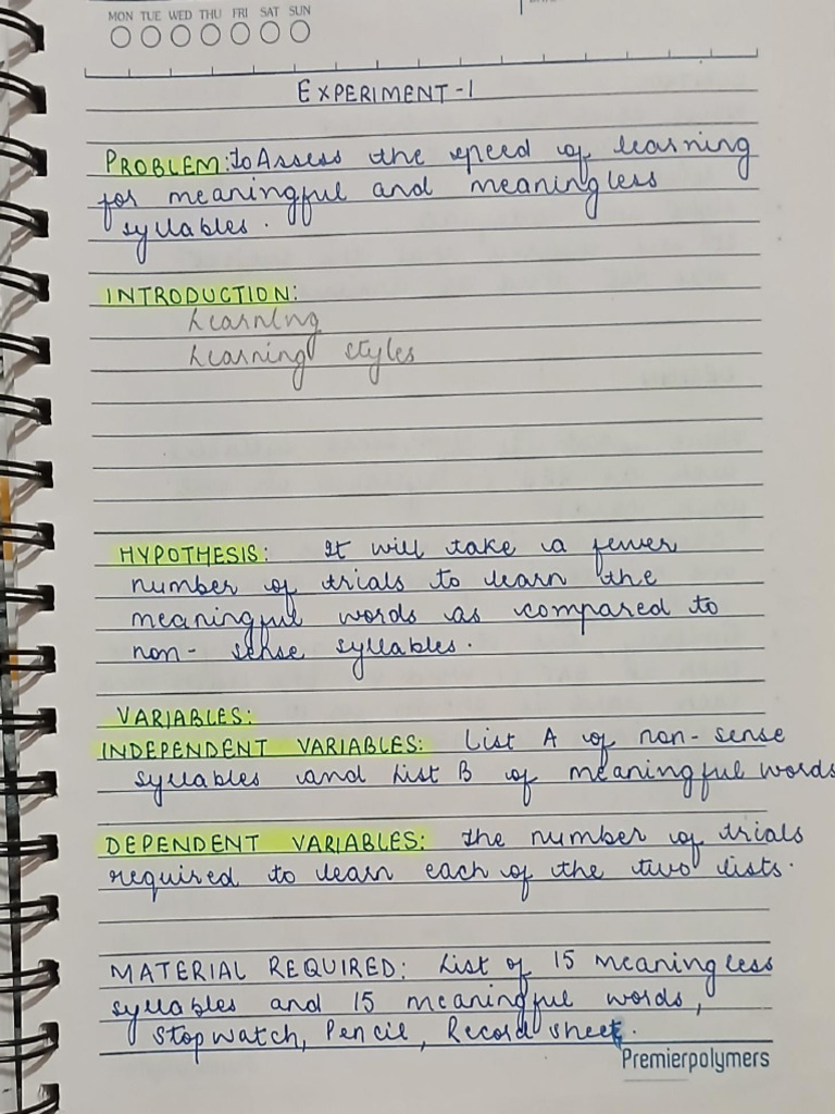 Experiment 1 XI | PDF