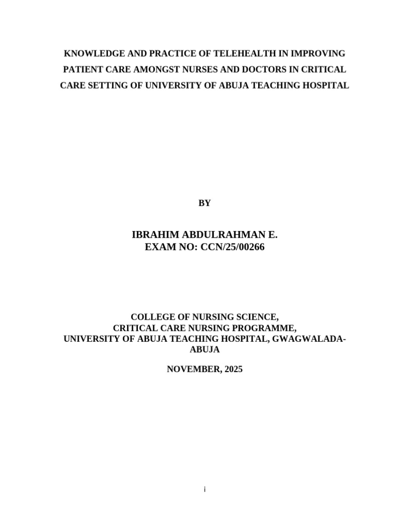 Telehealth Impact on Critical Care Nursing | PDF | Intensive Care Unit ...