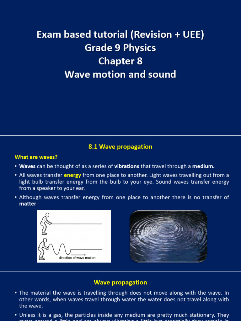 Grade 9 Physics: Wave Motion Guide | PDF | Waves | Frequency
