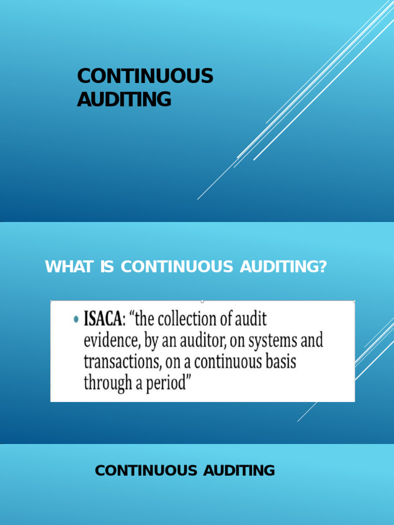 Continuous Auditing - Concise - 20240701 - 052224 | PDF