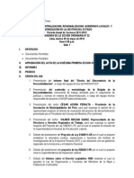 Agenda de La Sesión Ordinaria #22 / Comision de Descentralizacion, Regionalizacion, Gobiernos Locales y Modernización de La Gestion Del Estado