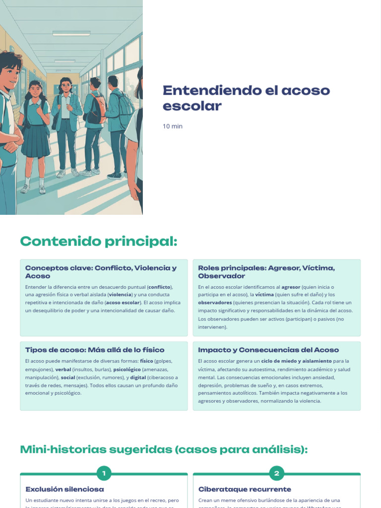 Guía sobre el acoso escolar y sus efectos | PDF | Violencia ...