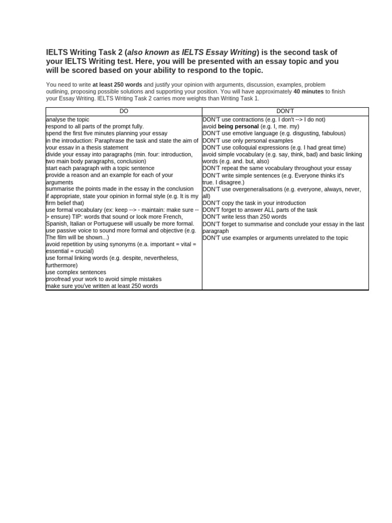 Ielts Writing Task 2 Tips | PDF | Essays | Vocabulary