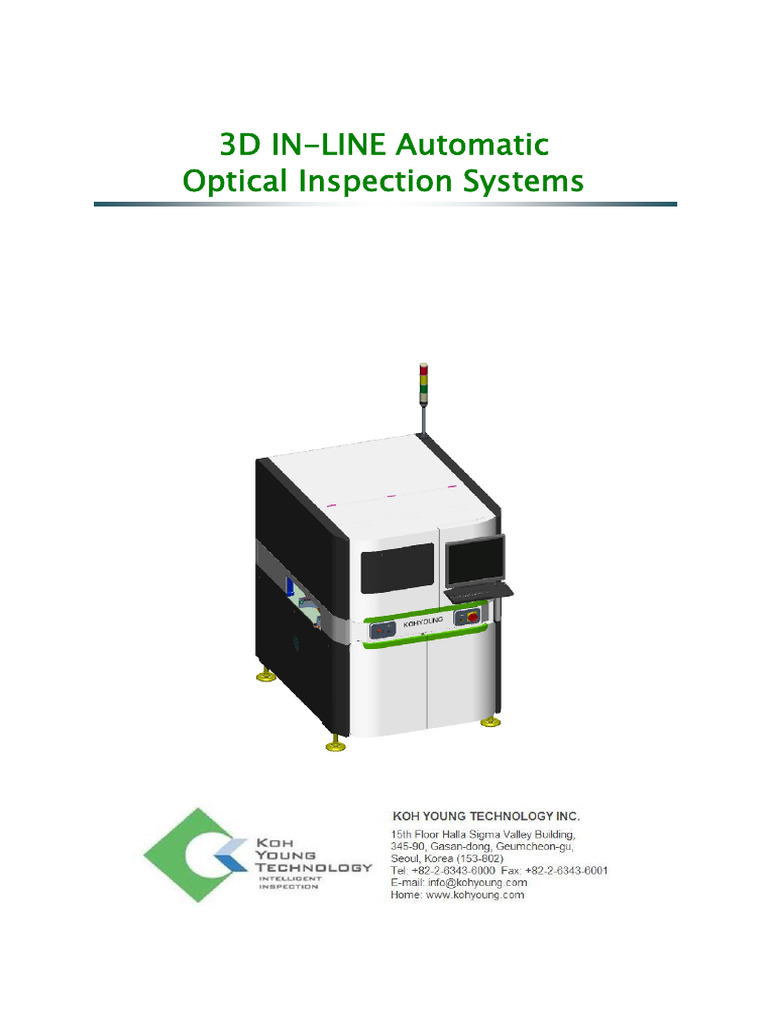 3D Optical Inspection Maintenance Manual | PDF | Equipment