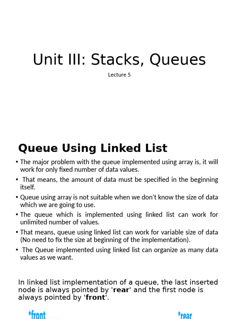 Queue Implementation with Linked List | PDF | Queue (Abstract Data Type ...
