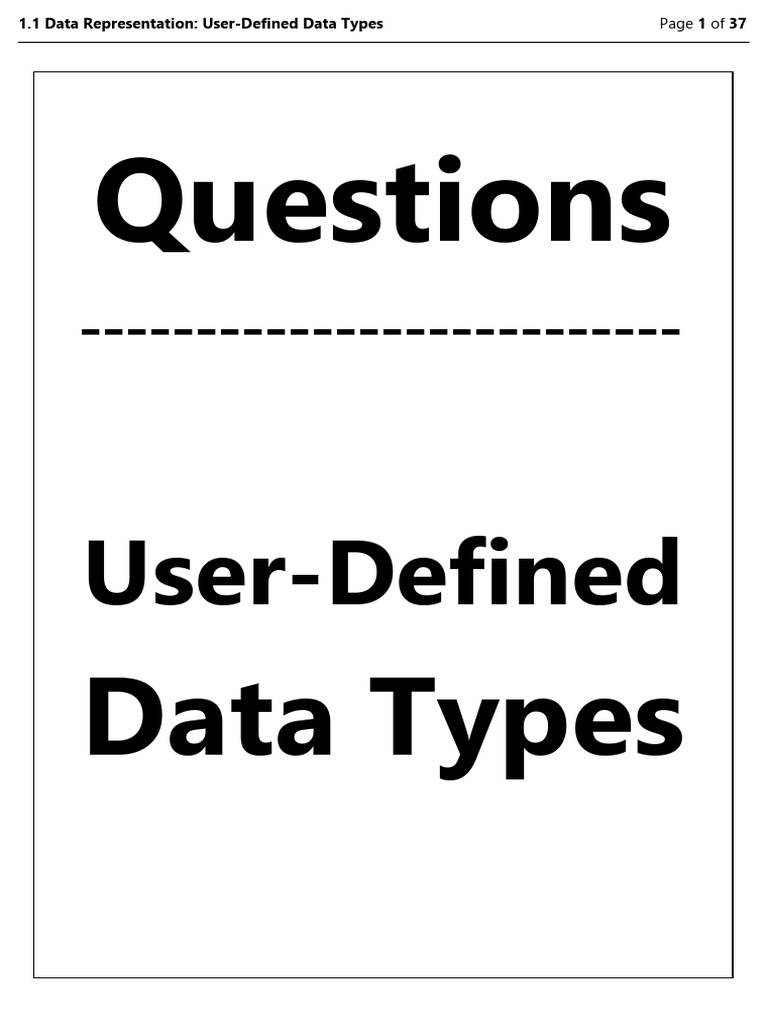 User-Defined Data Types & File Access | PDF | Computing | Data