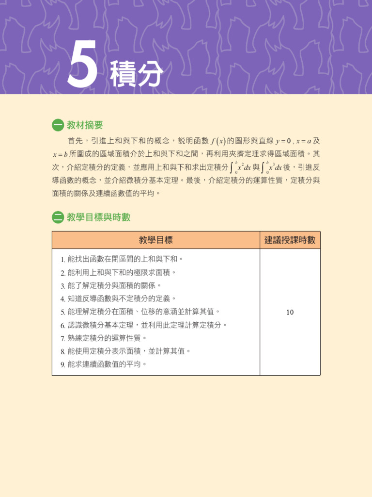龍騰甲上 (108課綱) 單元5課本 定積分 | PDF