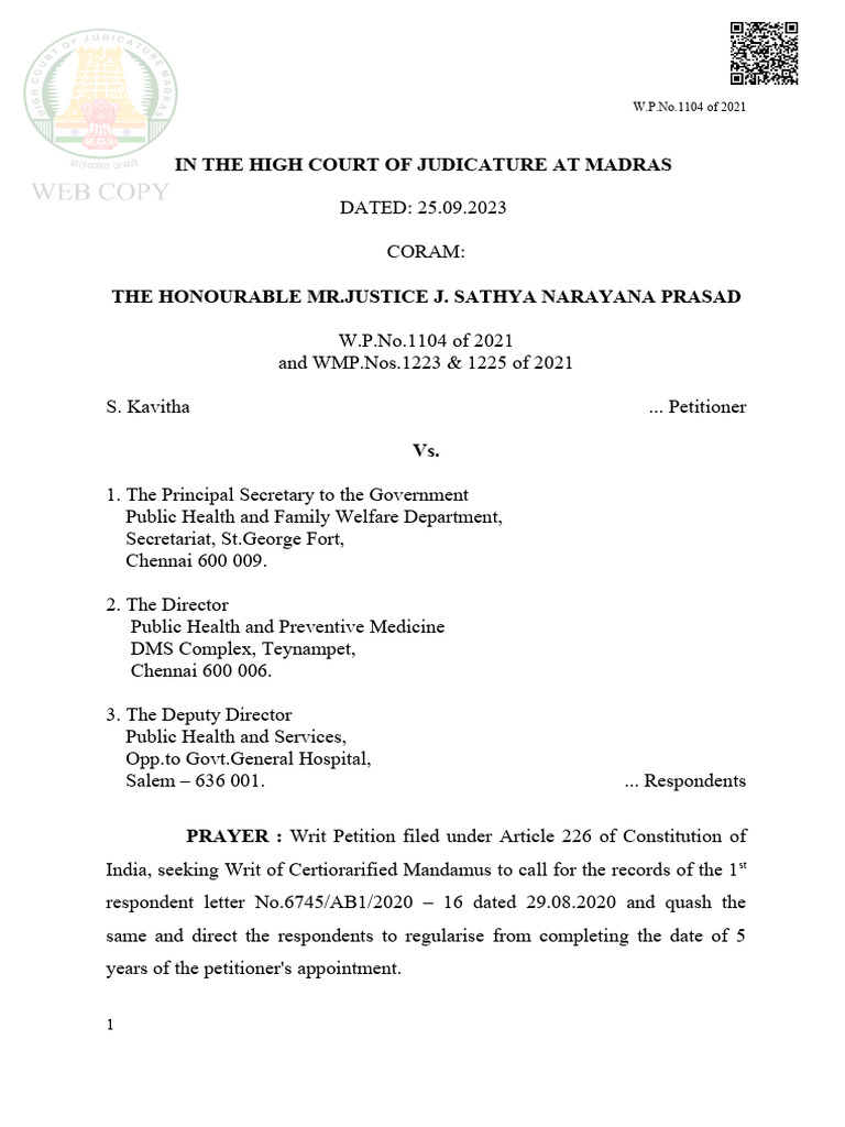 Temporary Employees Regularisation Court Order | PDF | Appeal | Legal ...