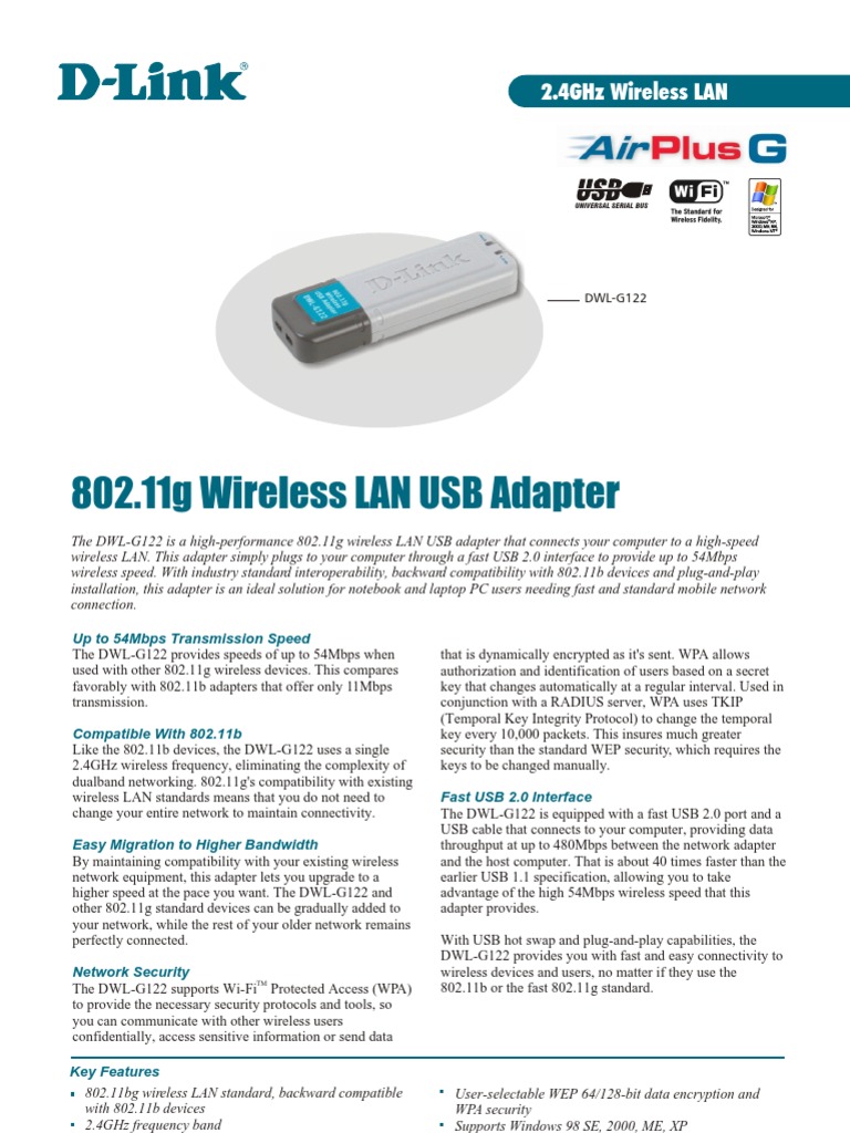 D-link wireless usb adapter dwl-g122 driver for mac free