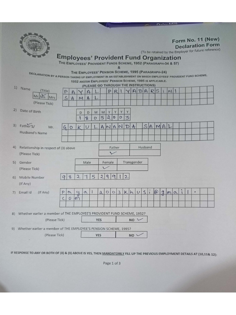 Payal Priyadarsini Samal - Provident Fund | PDF