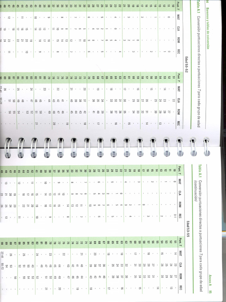 Baremos y Tablas de Conversion Weschler No Verbal PDF | PDF