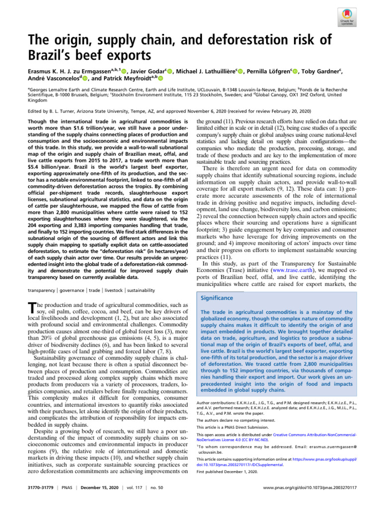 2020 - Erasmus - The Origin, Supply Chain, and Deforestation Risk of ...