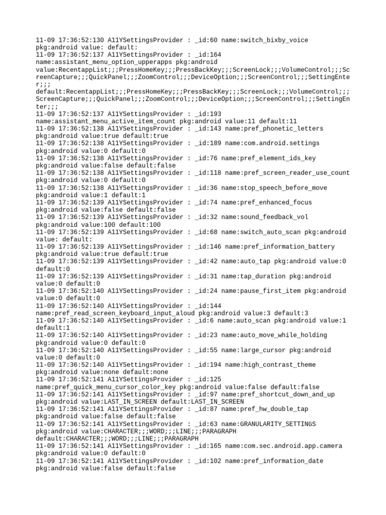 Accessibility Settings Provider Data | PDF | Computing Platforms | Software