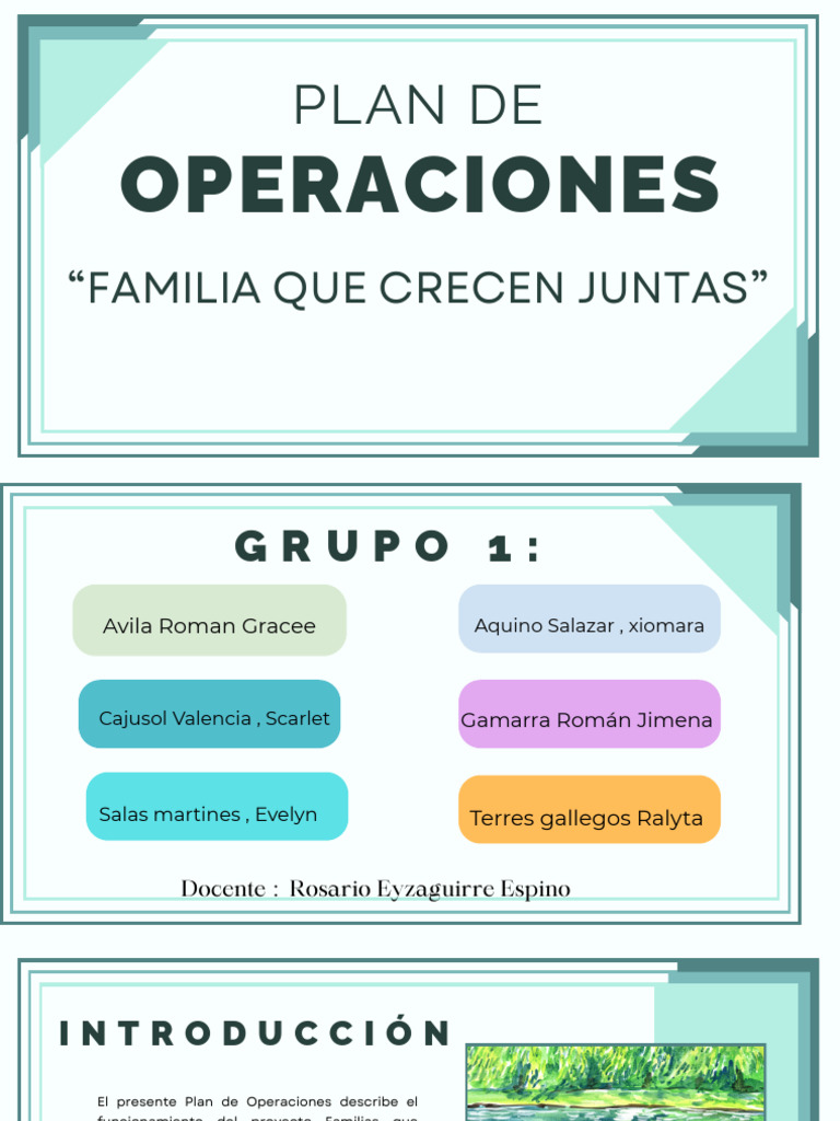 Plan de Operaciones | PDF | Presupuesto