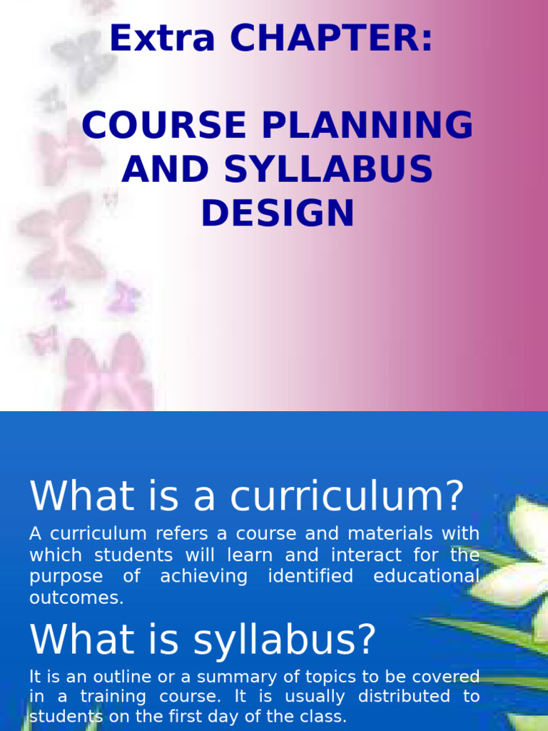 Course Planning and Syllabus Design Guide | PDF | Curriculum | Word