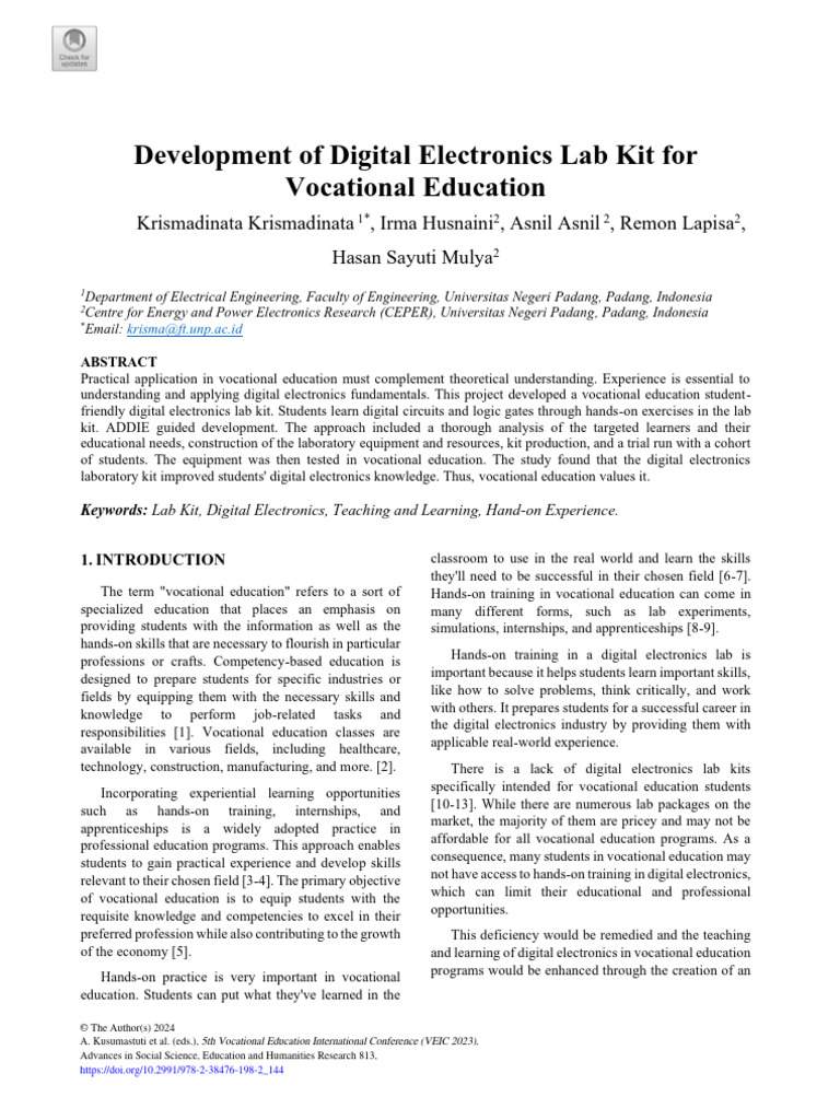 Digital Electronics Lab Kit for Vocational Education | PDF | Digital ...