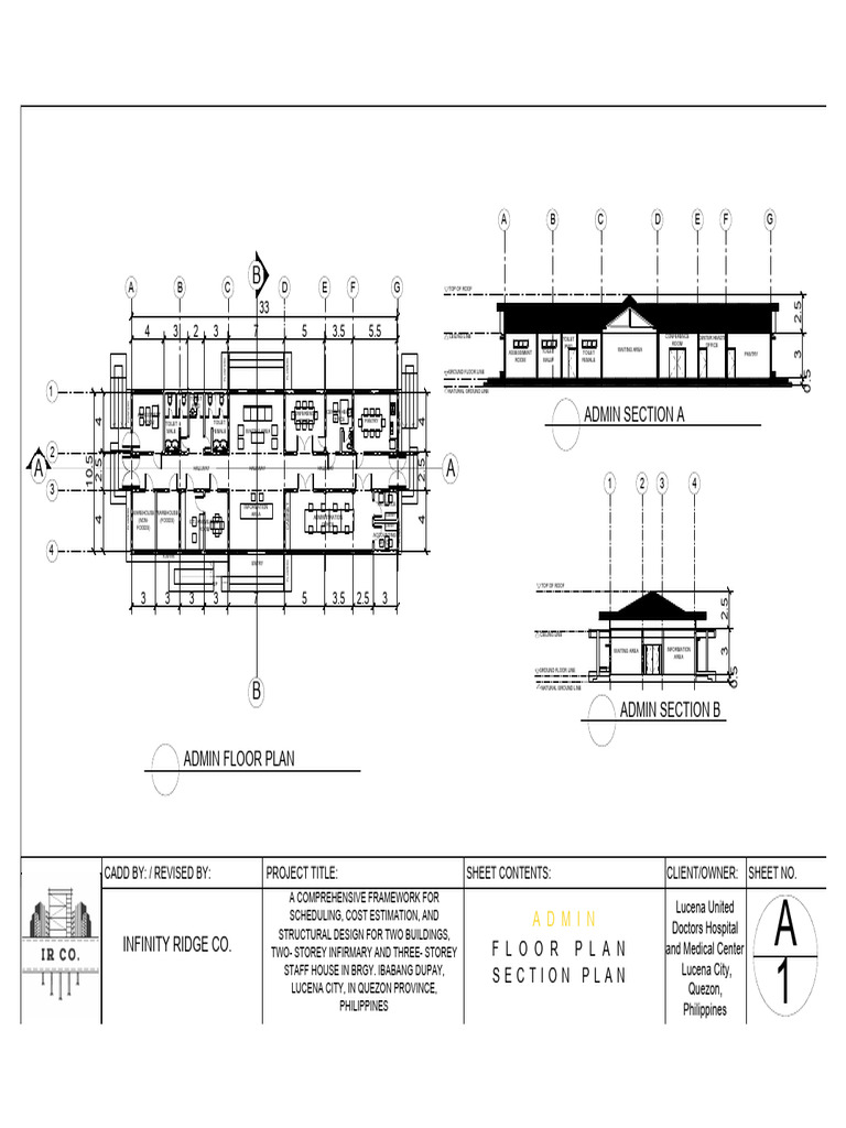Admin Floorplan and Section | PDF | Buildings And Structures