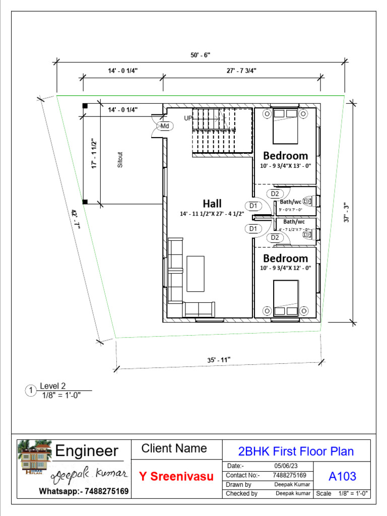 2BHK First Floor Plan Revision1 | PDF
