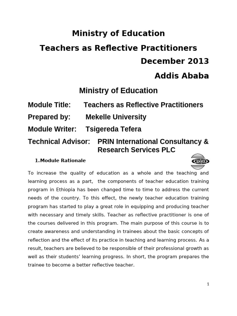 Reflective Teaching Practices in Ethiopia | PDF | Reflective Practice ...