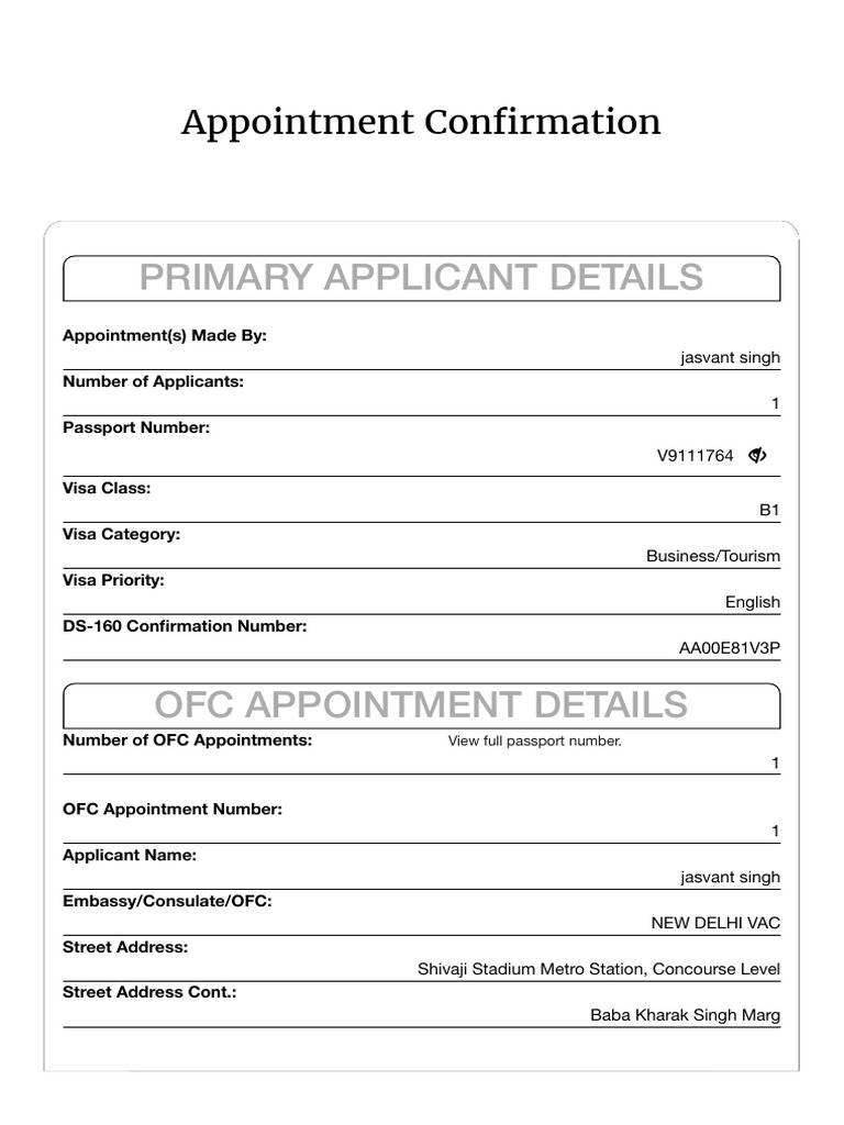 Appointment | PDF | Travel Visa | Usb Flash Drive
