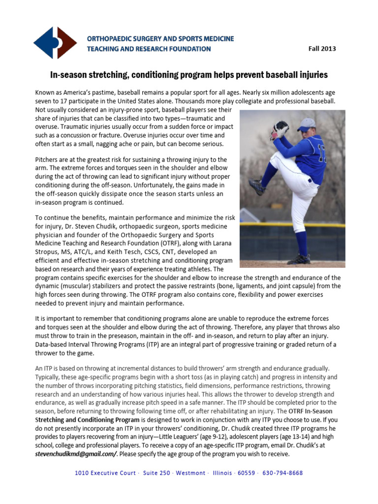 Baseball in Season Program LTR | PDF | Orthopedic Surgery ...