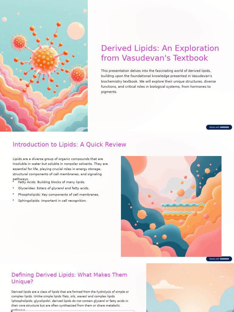 Understanding Derived Lipids and Their Roles | PDF | Lipid | Steroid
