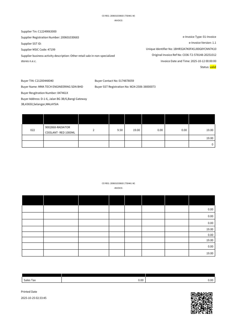 MR D.I.Y. (Kuchai) Sdn. BHD.: E-Invoice | PDF | Invoice | Taxes