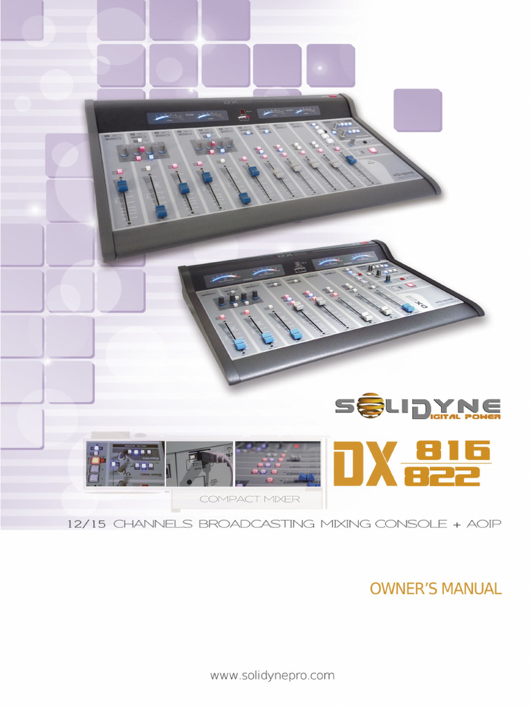 Manual de Consola Solidyne DX·816/822 | PDF | Micrófono | Conector ...