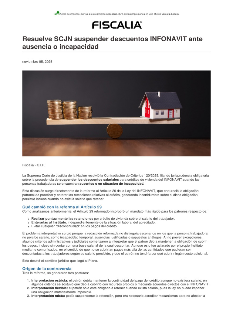 SCJN: Suspensión de descuentos INFONAVIT | PDF | Caso de ley | Salario