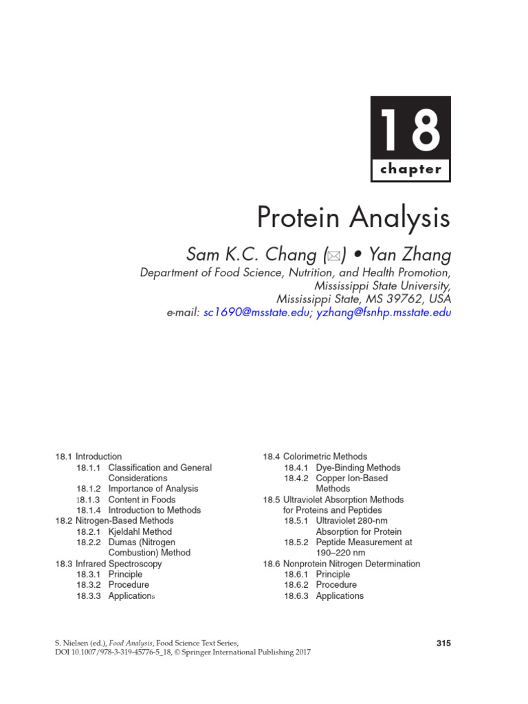 Protein Analysis Methods in Food Science | PDF | Proteins | Chemical ...