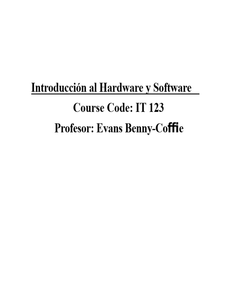 Introducción a Hardware y Software Nota de Clase_1 | PDF | Periférico ...