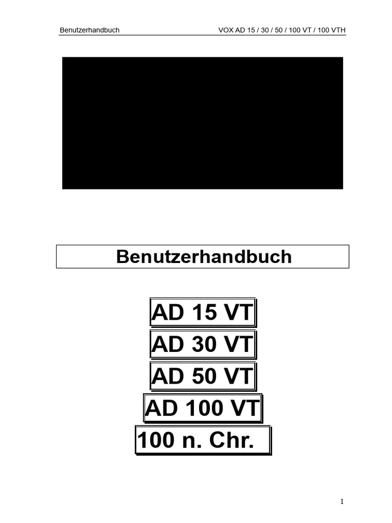 Handbuch Vox AD-15-30-50-100VT | PDF