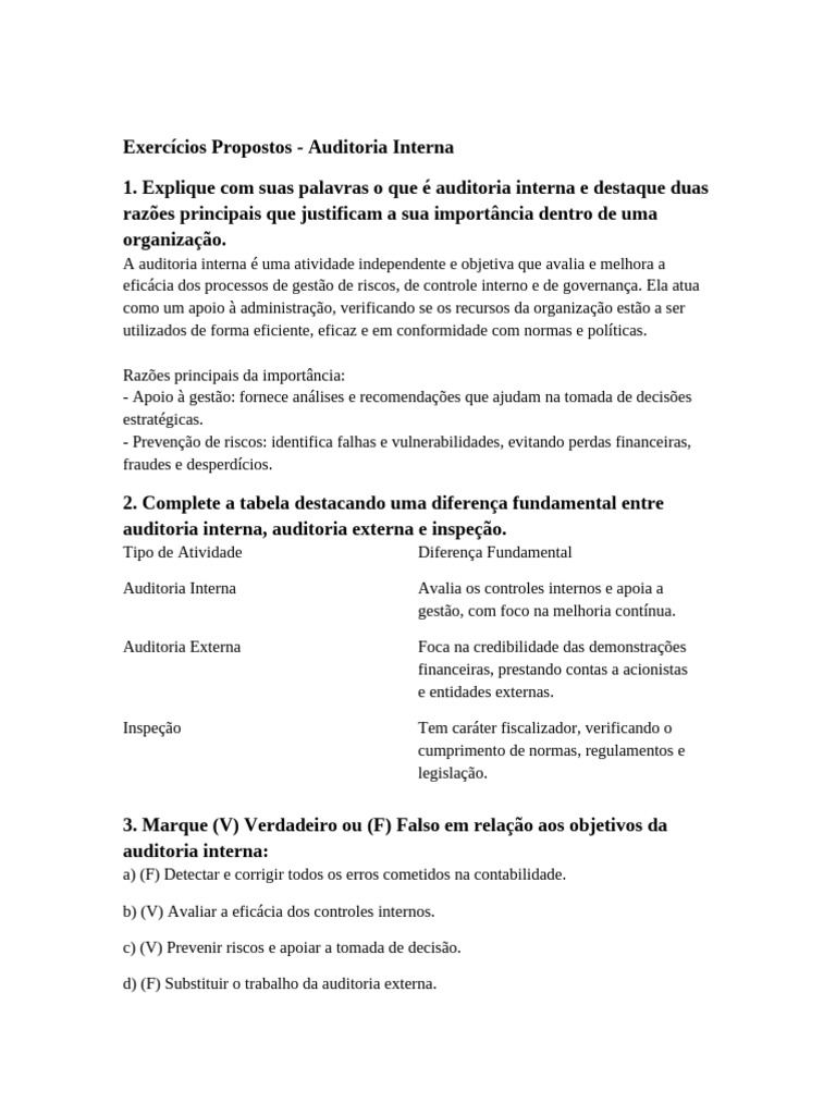 Importância da Auditoria Interna e Práticas | PDF | Auditoria interna ...