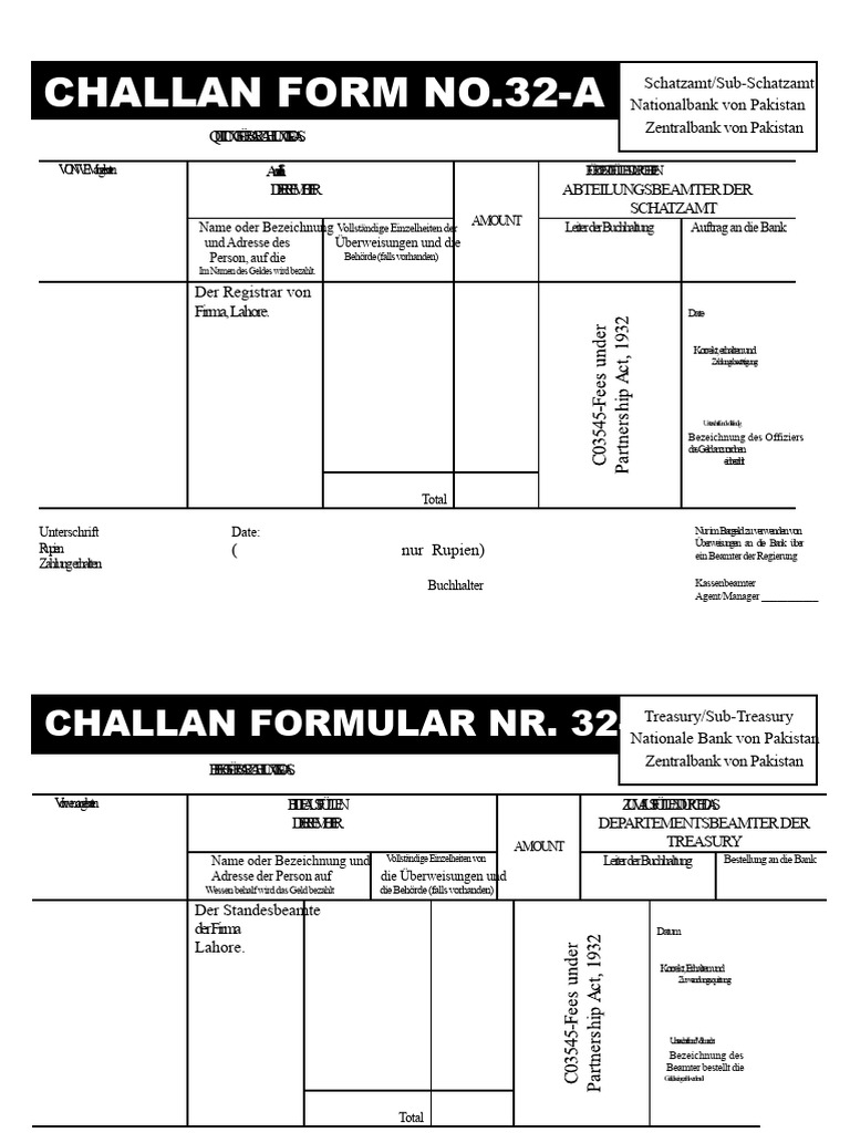 32-A Challan-Formular Für Partnerschaft PDF | PDF